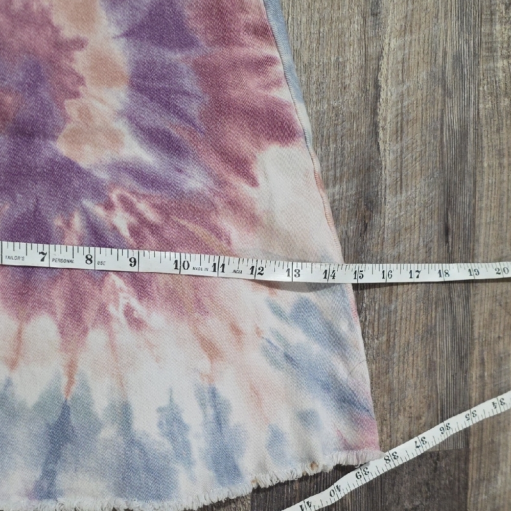 Peach Love California Jeans Womens Large Flare Bell Bottoms Jeans Pants Tie Dye - Picture 9 of 11